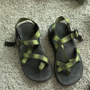 Chaco Z2 Green and Black Strappy Sandals